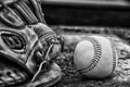 Baseball Glove and A Baseball.