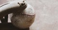 Baseball glove and ball with blurred background Royalty Free Stock Photo