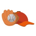 Baseball glove ball and hat Royalty Free Stock Photo