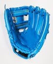 Baseball Glove color blue isolated on white with clipping path a Royalty Free Stock Photo