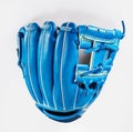 Baseball Glove color blue on white with clipping path a Royalty Free Stock Photo