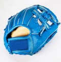 Baseball Glove color blue on white with clipping path a Royalty Free Stock Photo