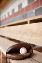 Baseball Glove in Dugout Royalty Free Stock Photo