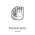 baseball glove icon vector from baseball collection. Thin line baseball glove outline icon vector illustration. Linear symbol for Royalty Free Stock Photo