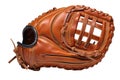 Baseball glove isolated on white background. Close-up of a leather baseball glove Royalty Free Stock Photo
