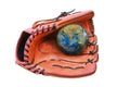 Baseball gloves and ball, earth sign ,including elements furnish