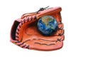 A baseball gloves and ball, earth sign ,including elements furnish Royalty Free Stock Photo