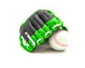 Close-up leather tee-ball or youth baseball gloves, mitt isolate don white background Royalty Free Stock Photo