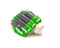 Close-up leather tee-ball or youth baseball gloves, mitt isolate don white background