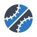 Baseball glyph color flat vector icon Royalty Free Stock Photo