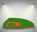 Baseball green field with white line markup vector