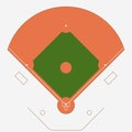 Baseball green field with white line markup vector Royalty Free Stock Photo