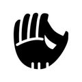 Baseball hand glyph vector icon Royalty Free Stock Photo