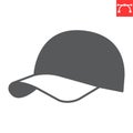 Baseball hat glyph icon Royalty Free Stock Photo