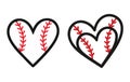 Baseball Heart , Baseball Love , vector illustration. Royalty Free Stock Photo
