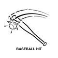 Baseball hit icon isolated on background Royalty Free Stock Photo