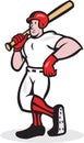 Baseball Hitter Bat Shoulder Cartoon Royalty Free Stock Photo