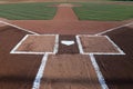 Baseball home plate with chalk lines