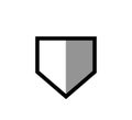 Baseball Home Plate Vector Icon. Crossed Bats. Vector Template Design. Silhouette. Playing. Home base. Sport Royalty Free Stock Photo