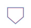 Baseball Home Plate Vector Icon. Crossed Bats. Vector Template Design. Silhouette. Playing. Home base. Sport Royalty Free Stock Photo