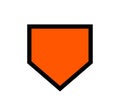 Baseball Home Plate Vector Icon. Crossed Bats. Vector Template Design. Silhouette. Playing. Home base. Sport Royalty Free Stock Photo