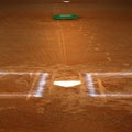 Baseball Homeplate Batter Box Chalk Line Brown Clay Dirt Royalty Free Stock Photo