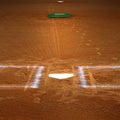 Baseball Homeplate Batter Box Chalk Line Brown Clay Dirt