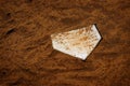 Baseball Homeplate in Brown Dirt for Sports American Past Time Royalty Free Stock Photo