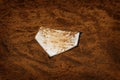 Baseball Homeplate in Brown Dirt for Sports American Past Time Royalty Free Stock Photo