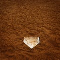 Baseball Homeplate in Brown Dirt for Sports American Past Time Royalty Free Stock Photo