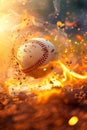 Baseball hurled at high speed generates fiery trail as it streaks through the air