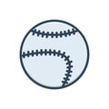 Color illustration icon for Baseball, circle and outdoor