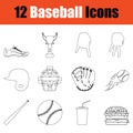 Baseball icon set Royalty Free Stock Photo