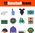 Baseball Icon Set Royalty Free Stock Photo
