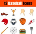 Baseball Icon Set Royalty Free Stock Photo