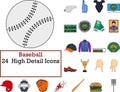 Baseball Icon Set Royalty Free Stock Photo