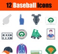 Baseball Icon Set Royalty Free Stock Photo