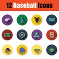 Baseball icon set Royalty Free Stock Photo