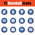 Baseball icon set. Royalty Free Stock Photo