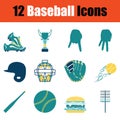 Baseball icon set Royalty Free Stock Photo