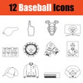 Baseball icon set Royalty Free Stock Photo