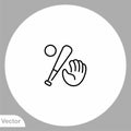 Baseball vector icon sign symbol Royalty Free Stock Photo