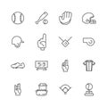 Baseball icon. Sport american native game symbols ball field glove vector baseball set collection Royalty Free Stock Photo