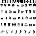 Baseball icons set.