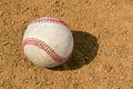 Baseball on infield dirt