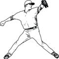 Baseball Infielder Vector Illustration