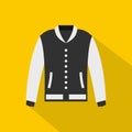 Baseball jacket icon, flat style