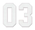 Classic Vintage Baseball Sport Jersey Number 03 in baseball ball style look, design / logos and shirt.