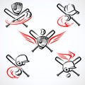 Baseball label and icon set. Collection icons baseball. Vector Royalty Free Stock Photo