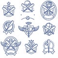 Baseball label and icon set. Collection icons baseball. Vector Royalty Free Stock Photo